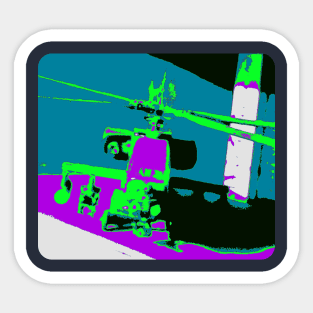 Apache Helicopter Art Poster Sticker